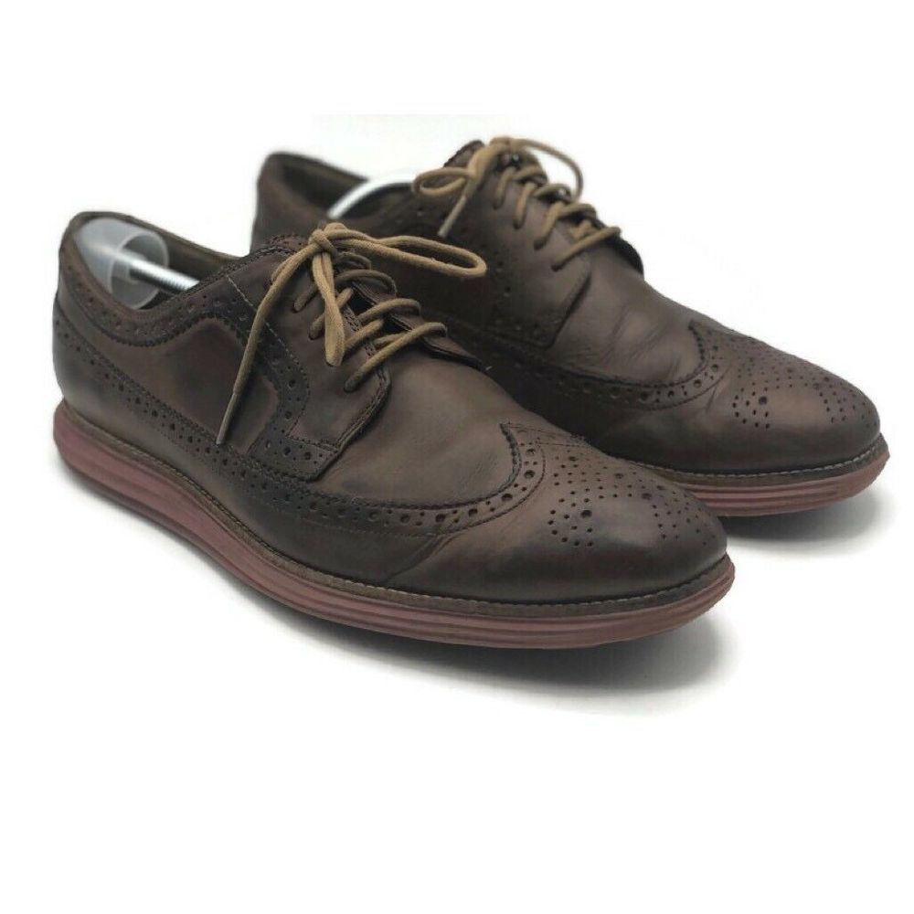 Cole Haan Mens Oxfords Brown Leather Wingtips